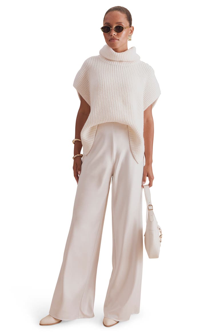 x Cellajaneblog Satin Pants, Alternate, color, PORCELAIN BEIGE
