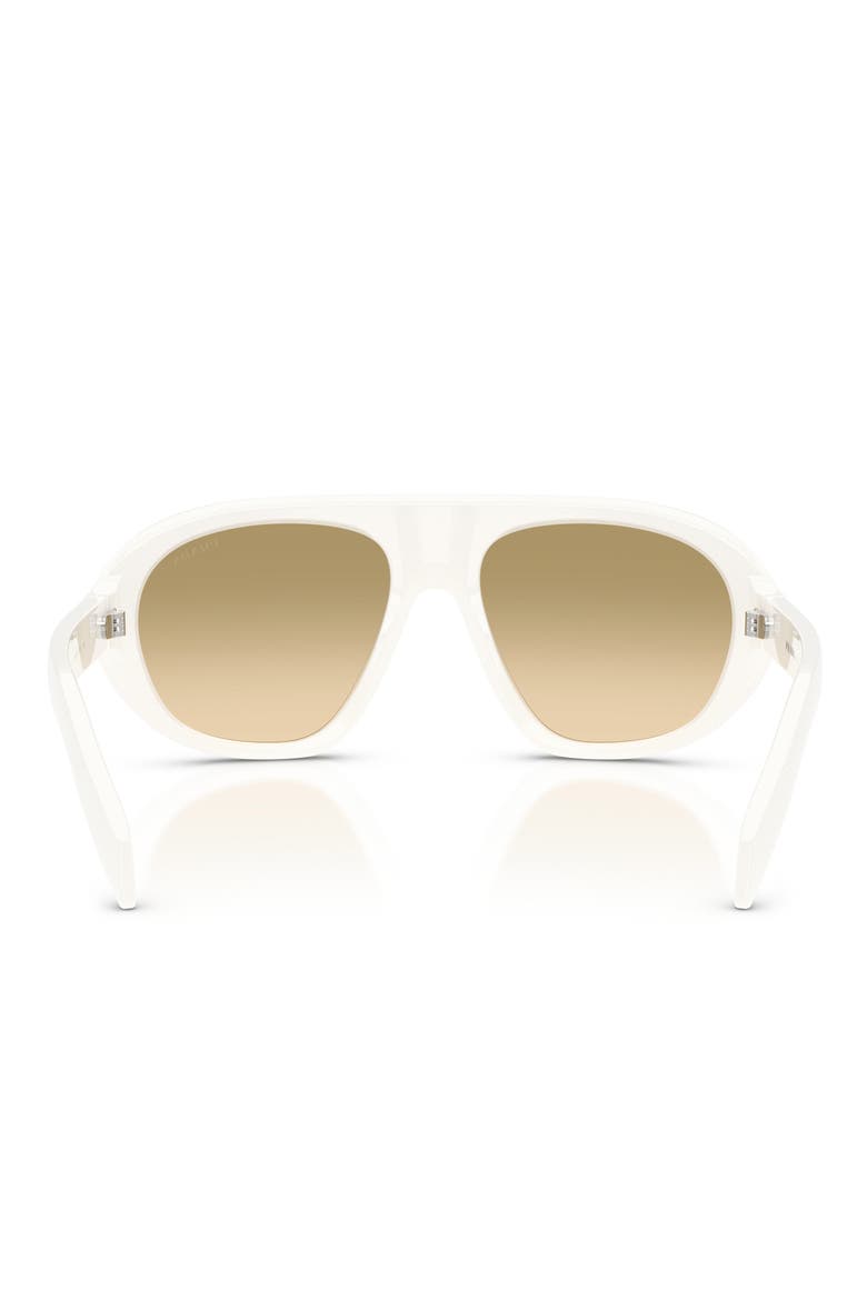 57mm Irregular Sunglasses, Alternate, color, TALC / YELLOW GRADIENT BROWN