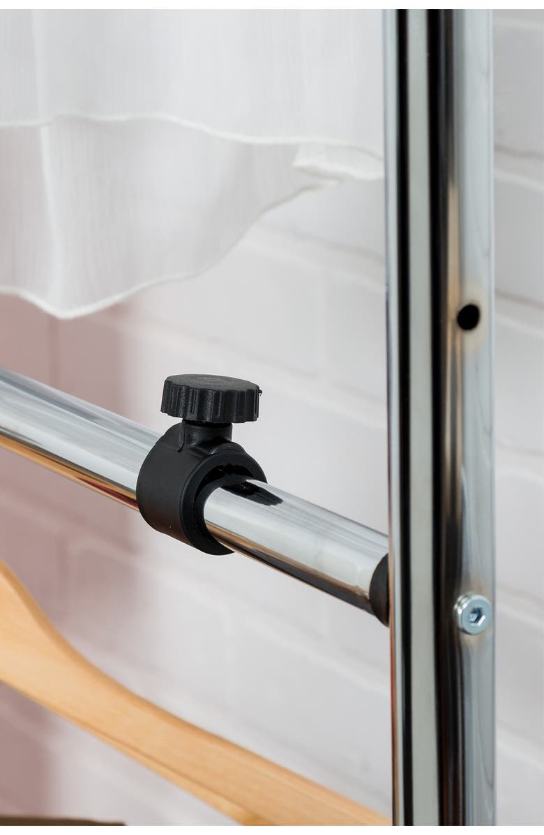 HONEY-CAN-DO Dual Bar Chrome 80" Adjustable Garment Rack, Alternate, color,