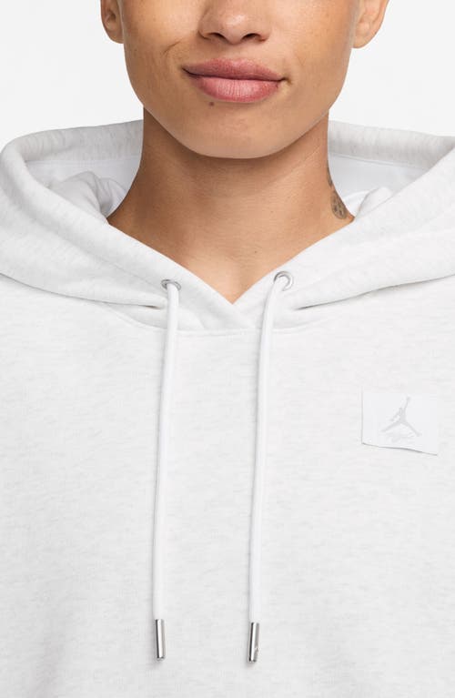 Jordan Women's  Flight Fleece Satin-lined Pullover Hoodie In Birch Heather