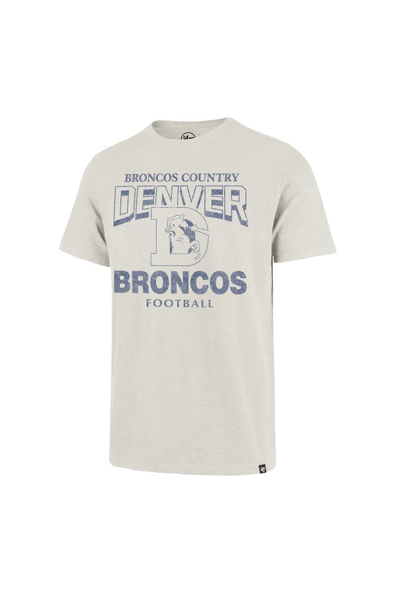 Men's '47  Natural Denver Broncos Head On Scrum Slub T-Shirt, Alternate, color, Natural