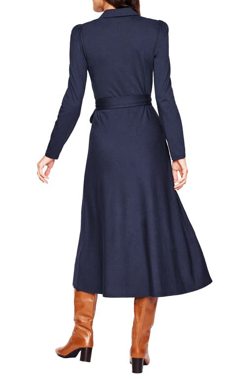 Shop Boden Imogen Long Sleeve Collared Jersey Dress In Navy