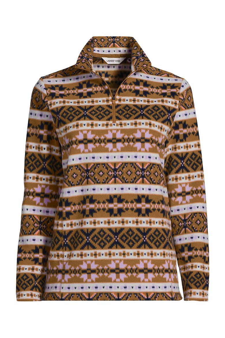 Anyweather Fleece Quarter Zip Pullover, Alternate, color, Lilac/Camel Fairisle