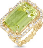 Bony Levy 18K Gold Iris Lemon Quartz & Diamond Statement Ring