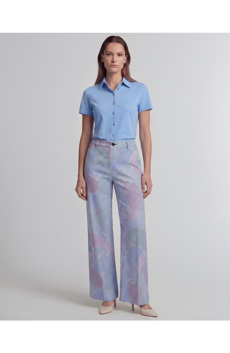 Lords of Harlech Grain Paisley Womens Wool Wide-leg Pant, Main, color, Grain Paisley Teal