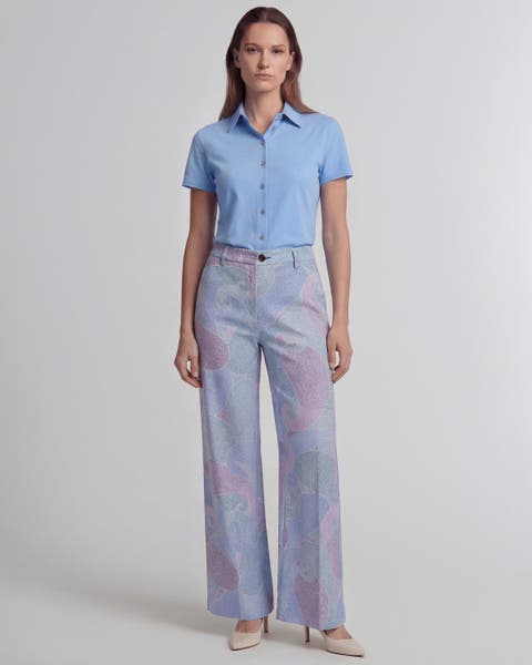 Grain Paisley Womens Wool Wide-leg Pant