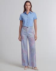 Lords of Harlech Grain Paisley Womens Wool Wide-leg Pant