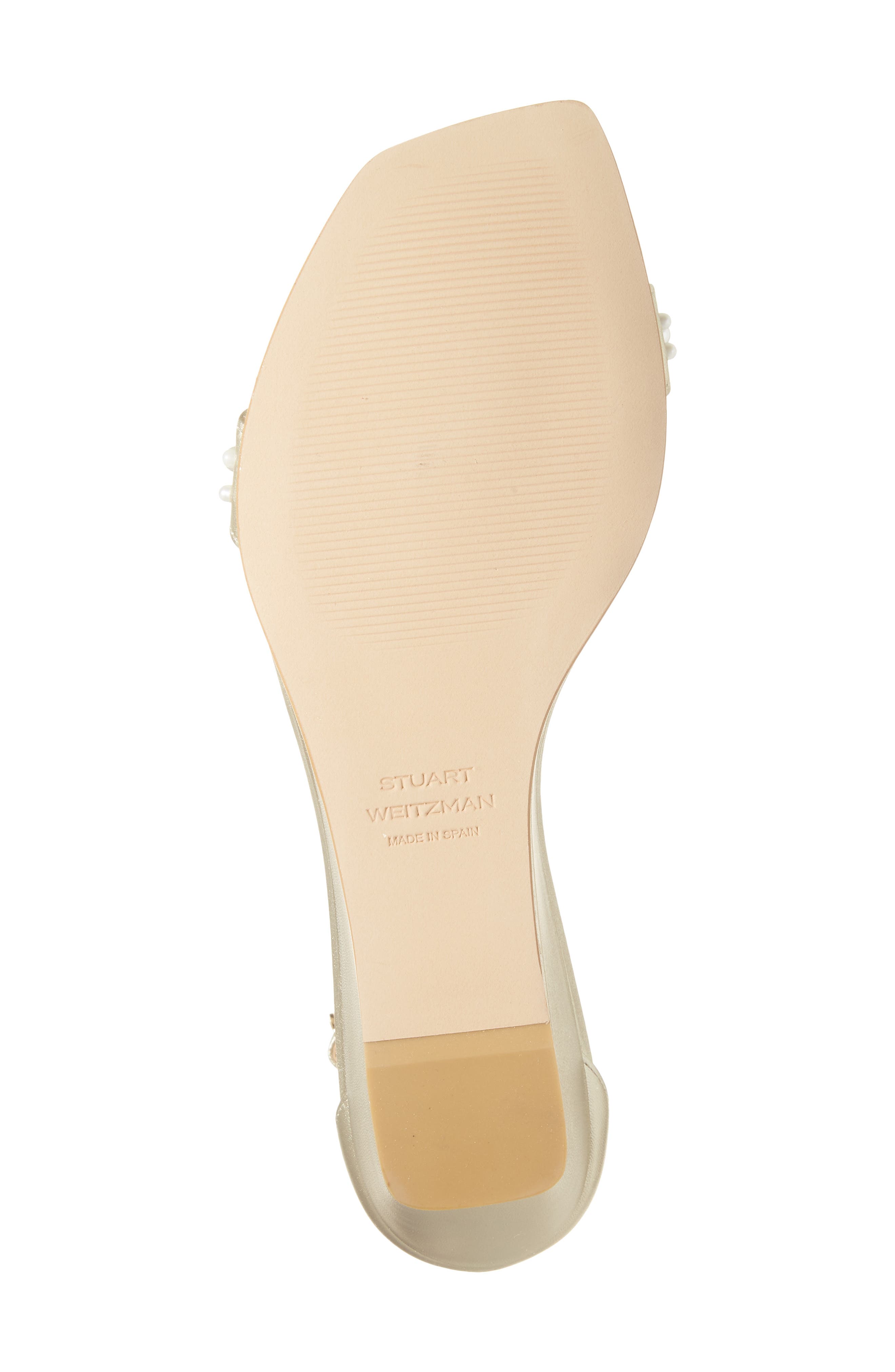 Stuart Weitzman Nudist Curve Faux Pearl Demi Curve Wedge Sandal, Alternate, color, 