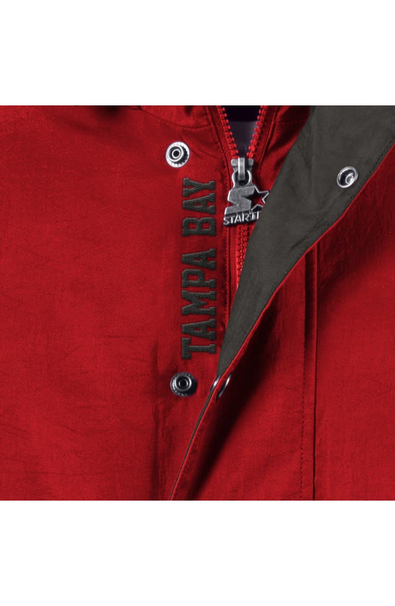 STARTER Men's Starter Red/Pewter Tampa Bay Buccaneers Home Team Half-Zip Hoodie Jacket, Alternate, color,