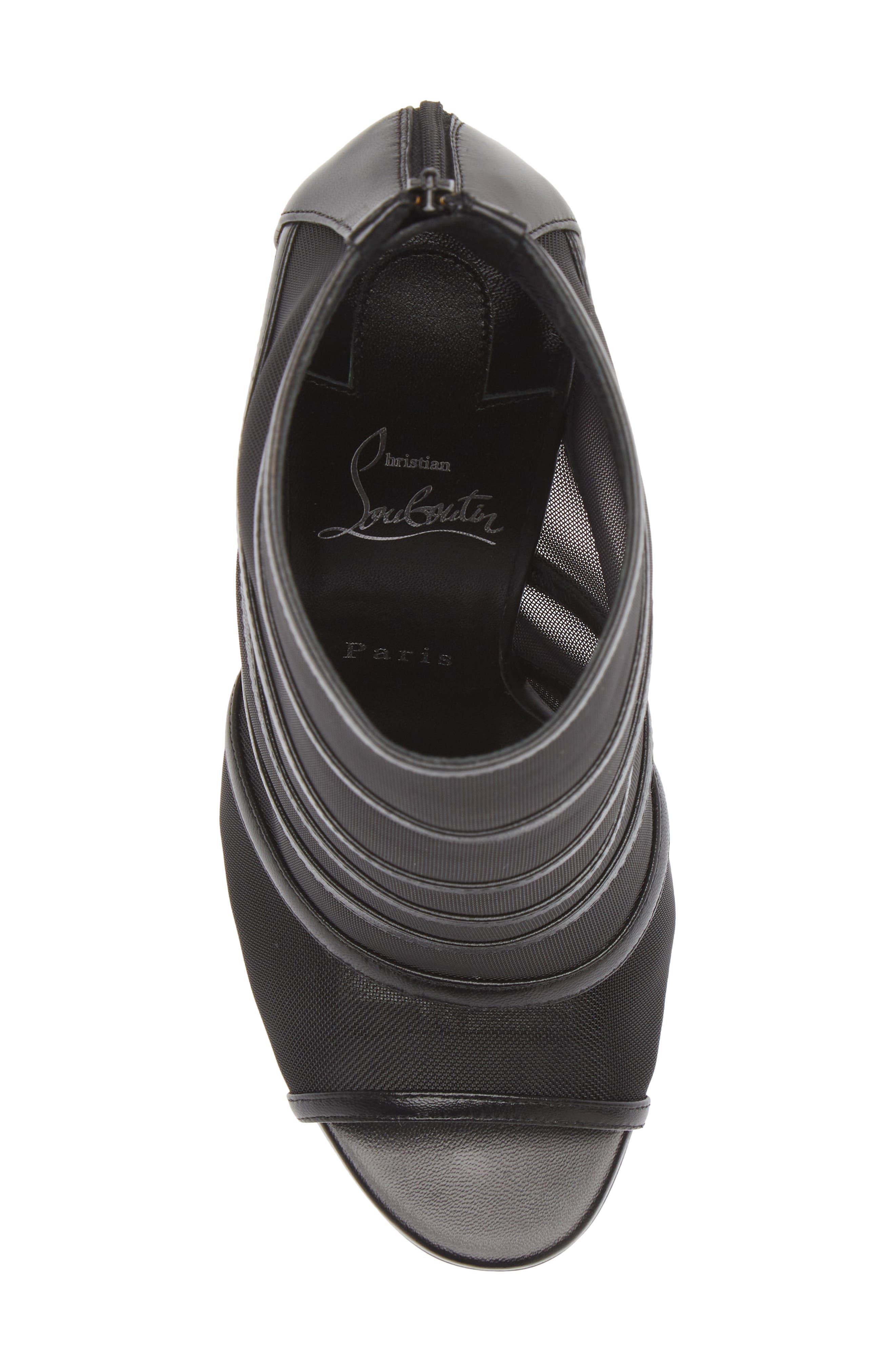Christian Louboutin Doux Voile Mesh Peep Toe Bootie, Alternate, color, 