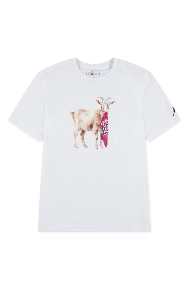Jordan Kids' GOAT Crewneck T-Shirt, Main, color, White