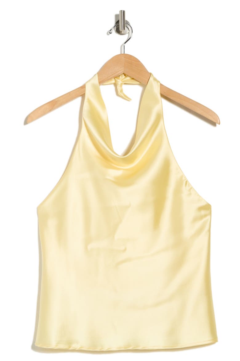 Satin Halter Top, Alternate, color, BUTTER