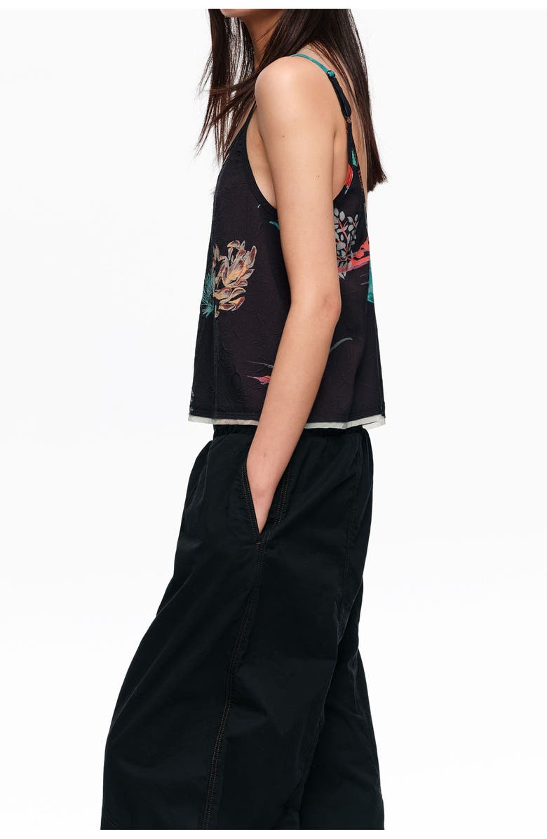 Bimba y Lola Wrinkled Tank Top, Alternate, color, Tortuga Black