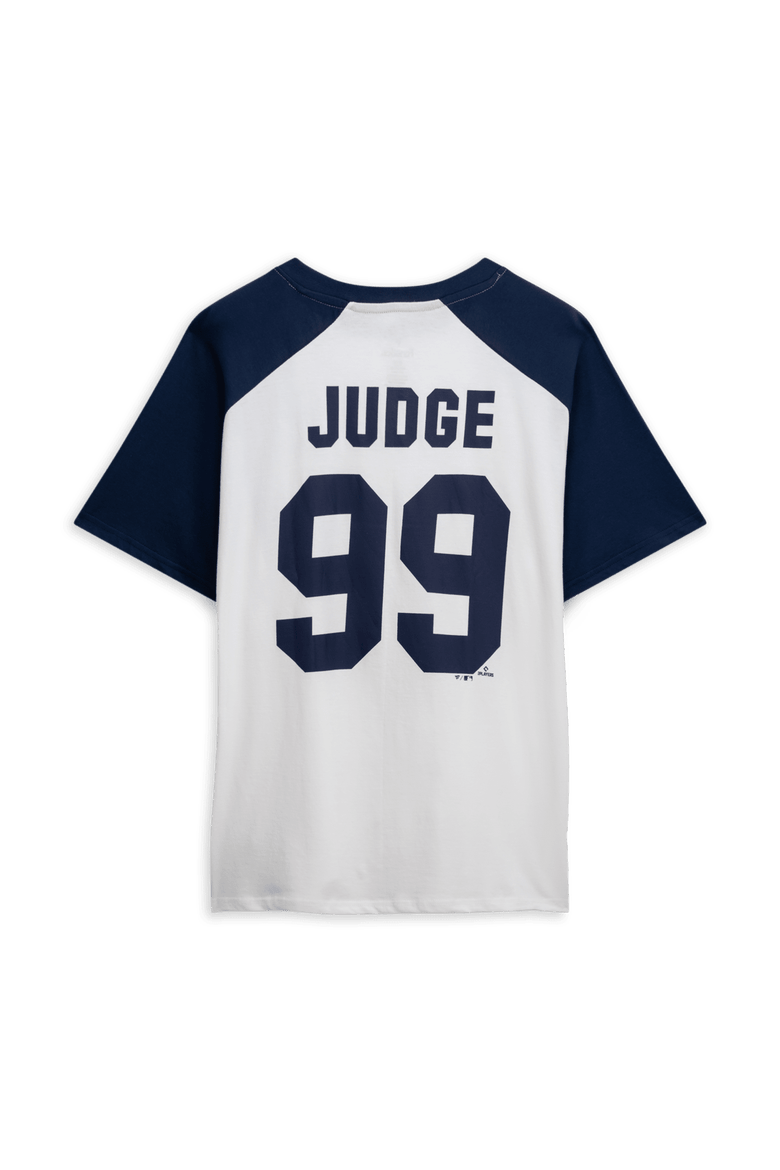 Women's Profile Aaron Judge White New York Yankees Plus Size Name & Number Raglan Henley T-Shirt, Alternate, color, White