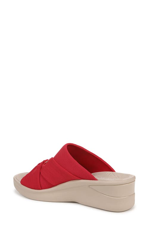 Bzees Women's Serenade Washable Slide Wedge Sandals In Red