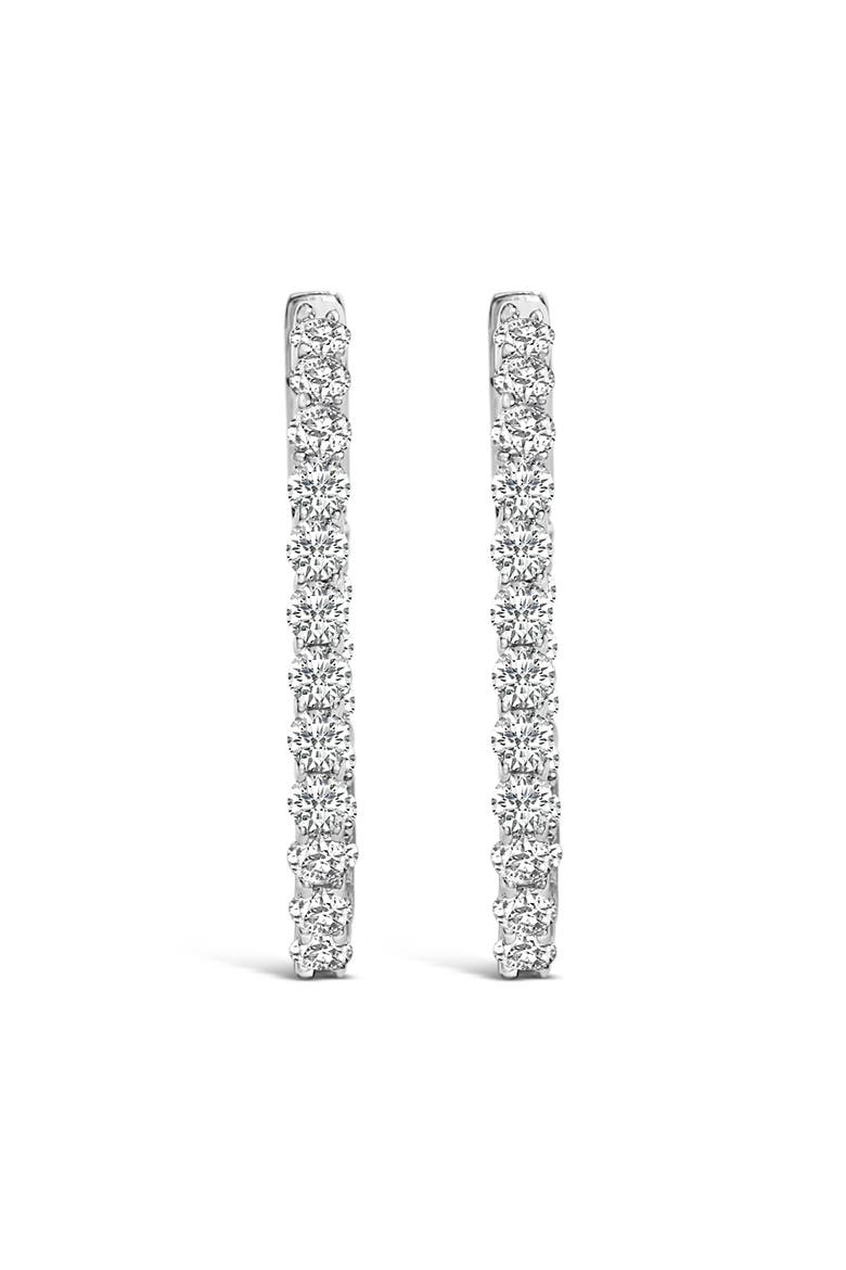 14K Gold 1.0 Cttw Oval Lab Grown Diamond Hoop Earrings, Main, color, White