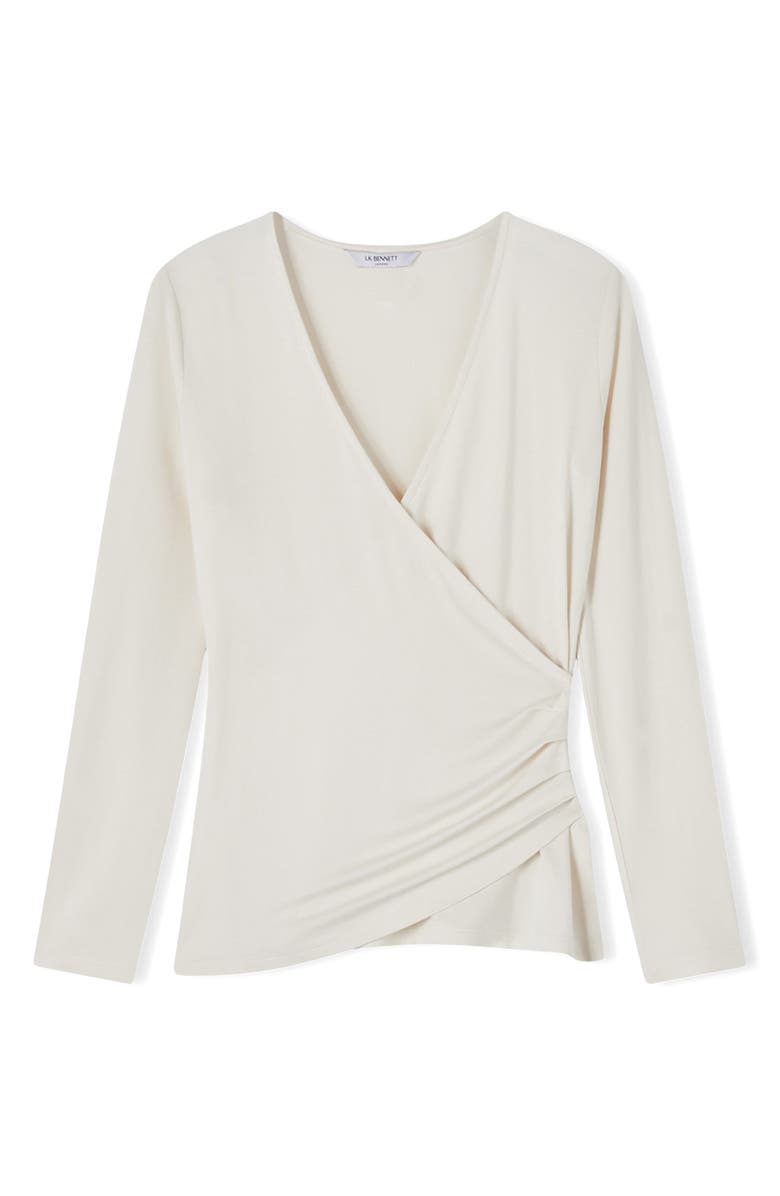 LK Bennett Eames Surplice Jersey Top, Alternate, color, Cream/ Ivory
