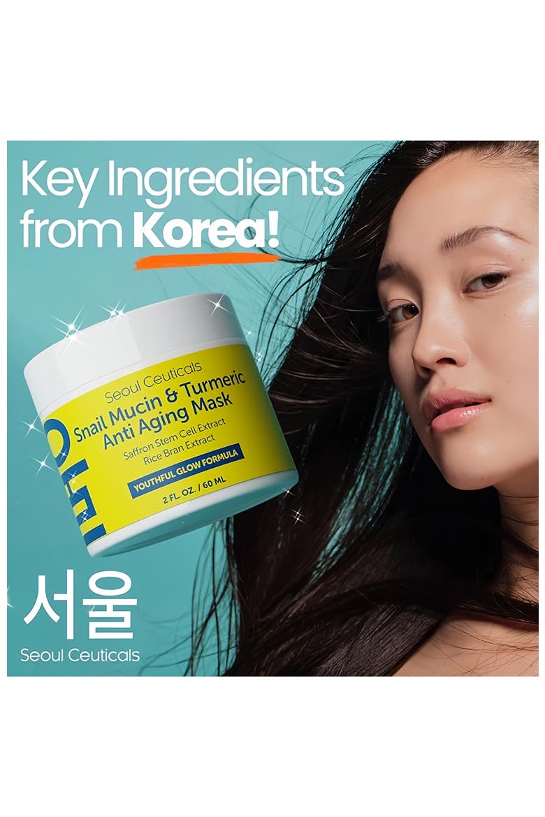 Korean Skincare Snail Mucin & Turmeric Anti Aging Mask, Alternate, color, Clear