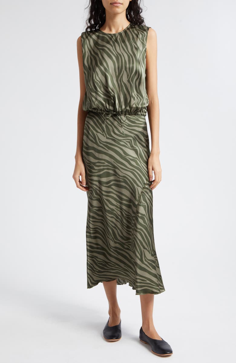 ATM Anthony Thomas Melillo Zebra Stripe Silk Charmeuse Top, Alternate, color, 