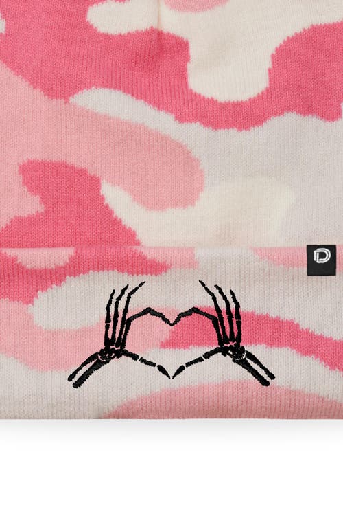 Dalix Heart Of Bones Beanie In Pink Camo