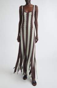 ZANKOV Calhoun Stripe Openwork Car Wash Hem Sweater Dress