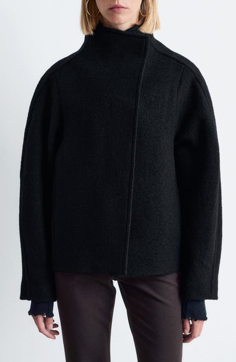 Asymmetric Oversize Wool Jacket