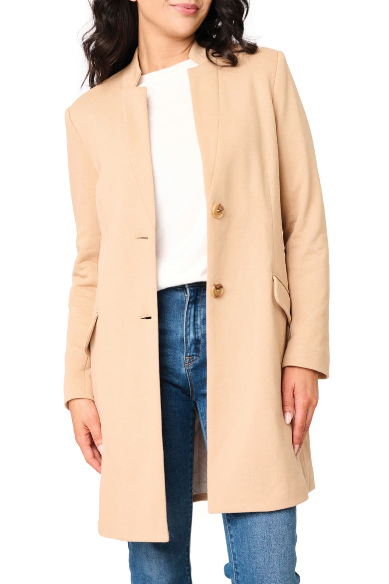 Notch Collar Cotton Blend Jacket, Alternate, color, CAPPUCCINO