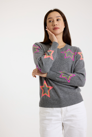 Brodie Pure Cashmere Pop Star Crew Neck Jumper