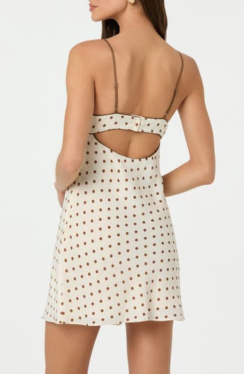 ASTR the Label Satin Bow Trim Polka Dot Minidress | Nordstrom