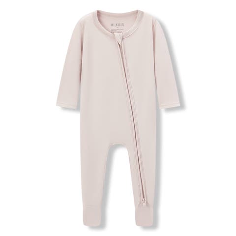 Luxe Solid Zipper Footed Romper (Baby)