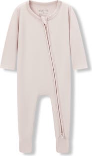 Milkbarn Luxe Solid Zipper Footed Romper