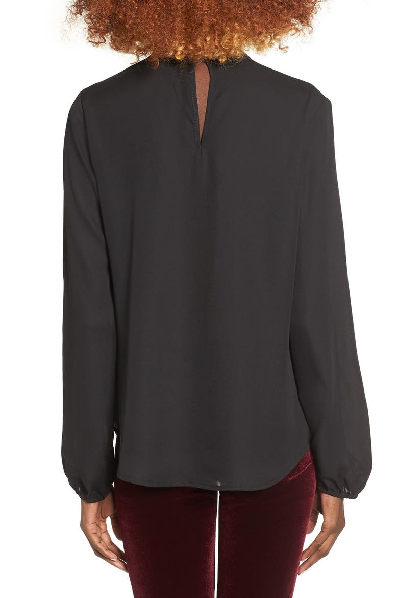 Sweet Symphony V-Neck Blouse, Alternate, color, BLACK