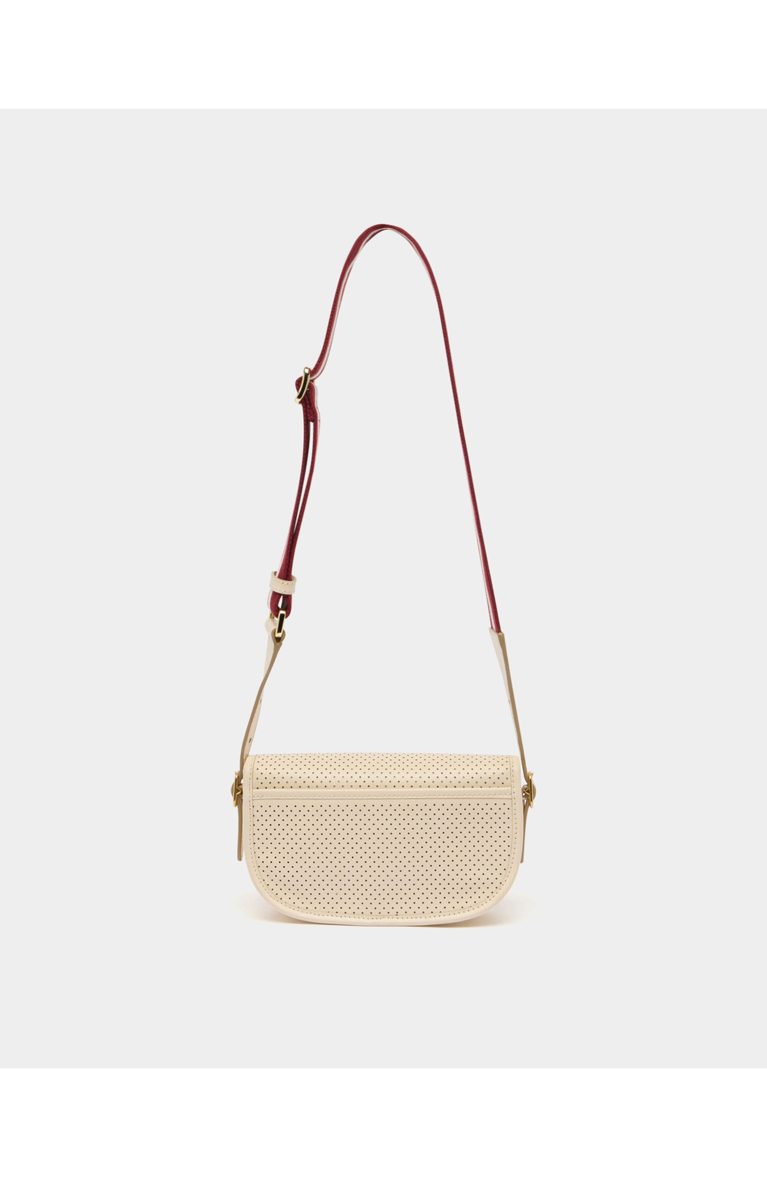 Bally Beckett Minibag in Perforated Leather, Alternate, color, White