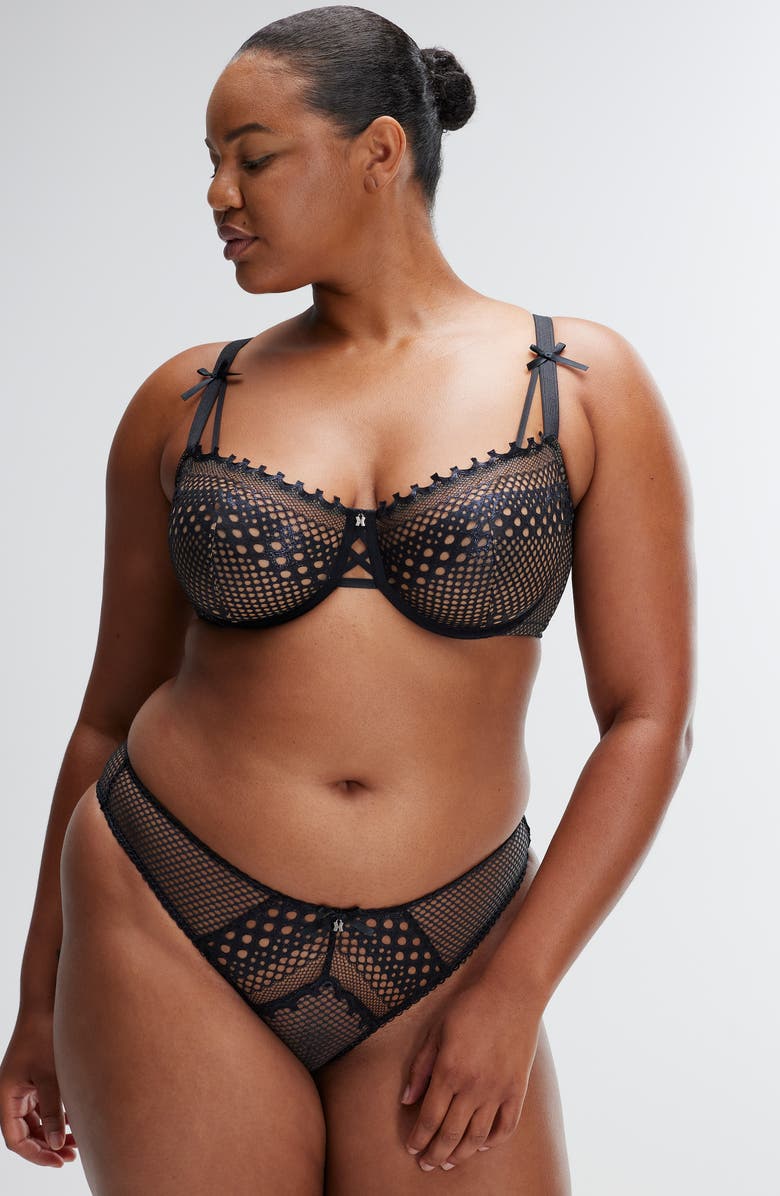 SAVAGE X FENTY Starlet Nights Brazilian Briefs, Alternate, color, Black Caviar/ Black Foil