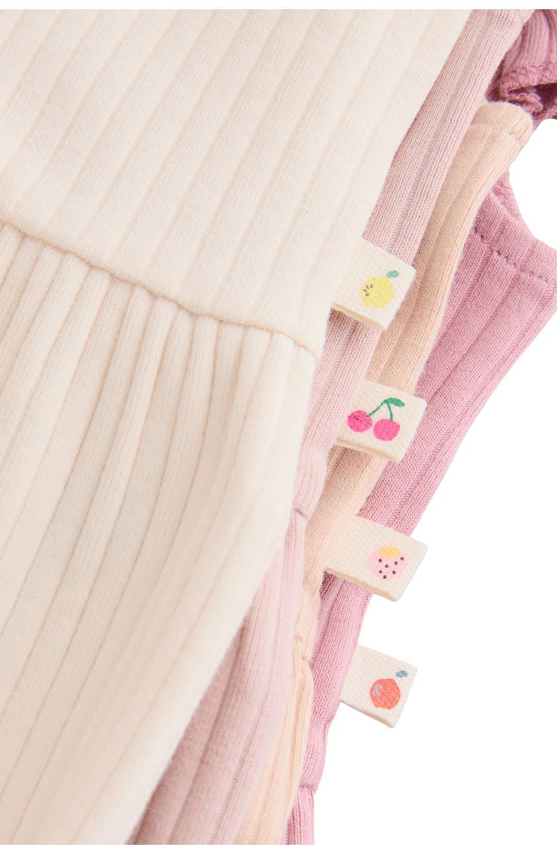 NEXT 4-Pack Stretch Cotton Peplum T-Shirts, Alternate, color, Pink