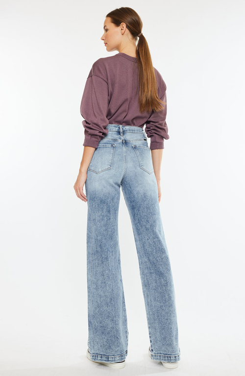 Kancan Roxana Ultra High Rise 90's Flare Jeans In Blue