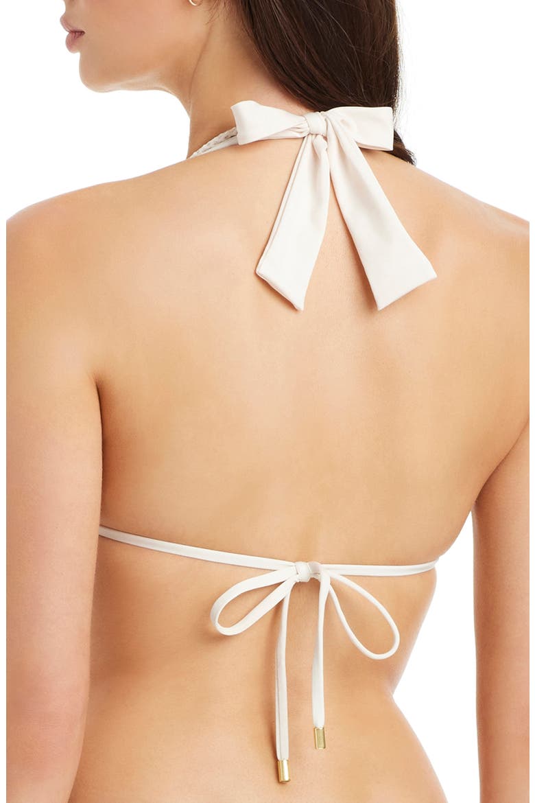 Mesh Triangle Bikini Top, Alternate, color, WHITE GOLD