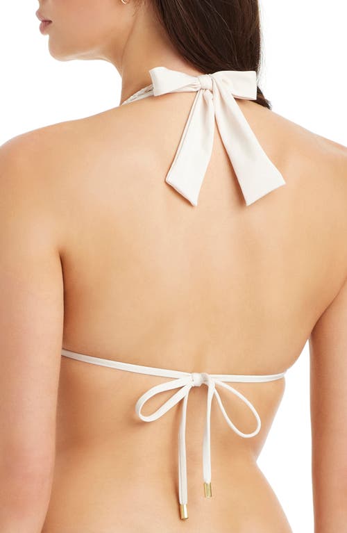 Sanctuary Sea Crochet Halter Tall Triangle Swim Bra In Multi