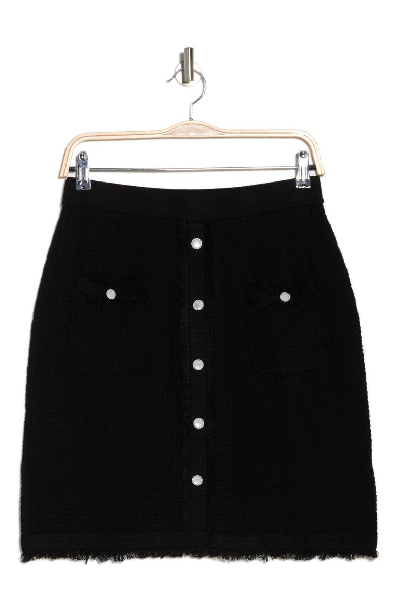 Adrianna Papell Frayed Waffle Knit Skirt, Alternate, color, 