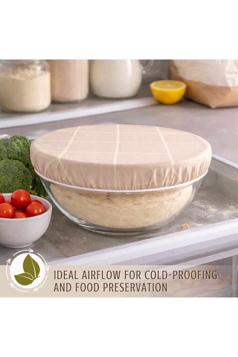 Beeswax Bowl Covers, Set of 2, Large 10", Organic Cotton, Alternate, color, Beige