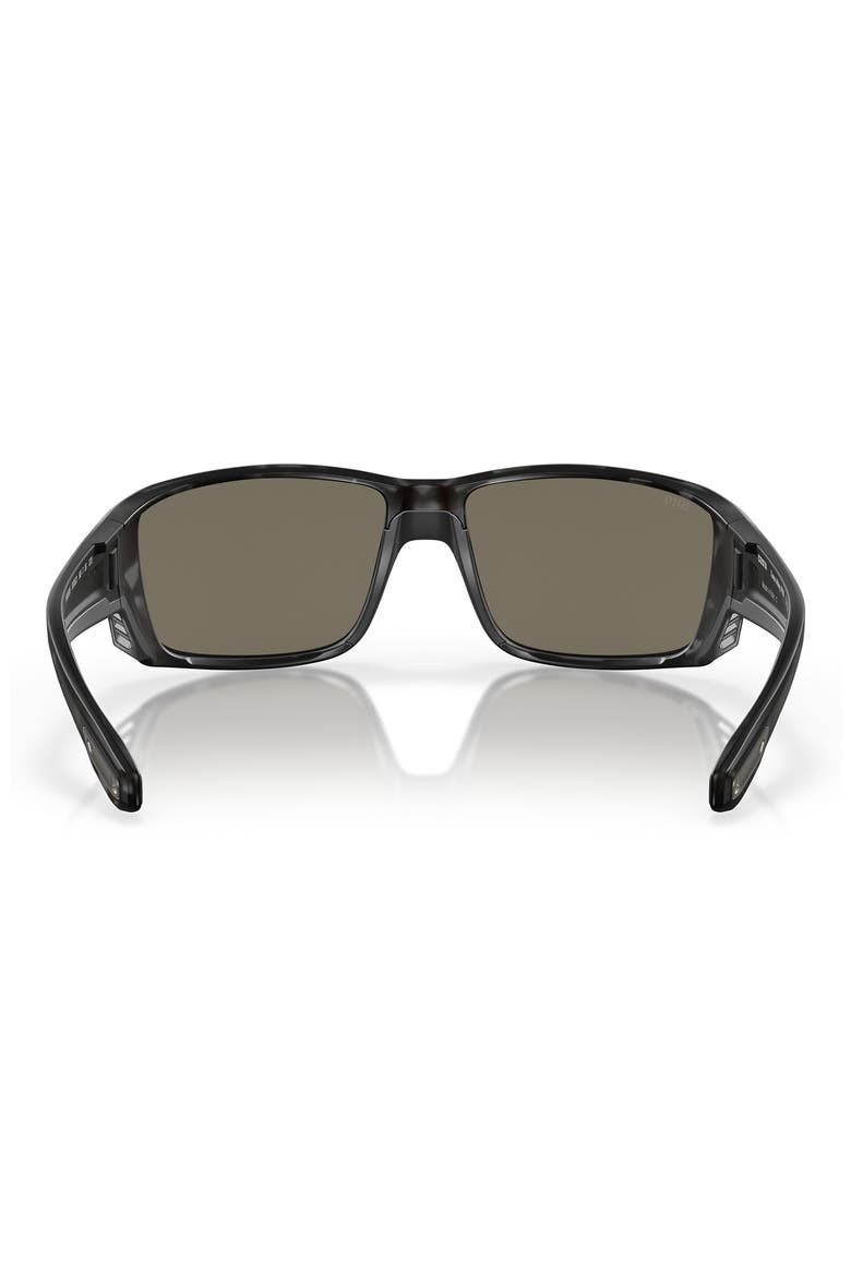 Tuna Alley 60mm Polarized Mirrored Rectangular Sunglasses, Alternate, color, TIGER SHARK / BLUE MIRROR 580G