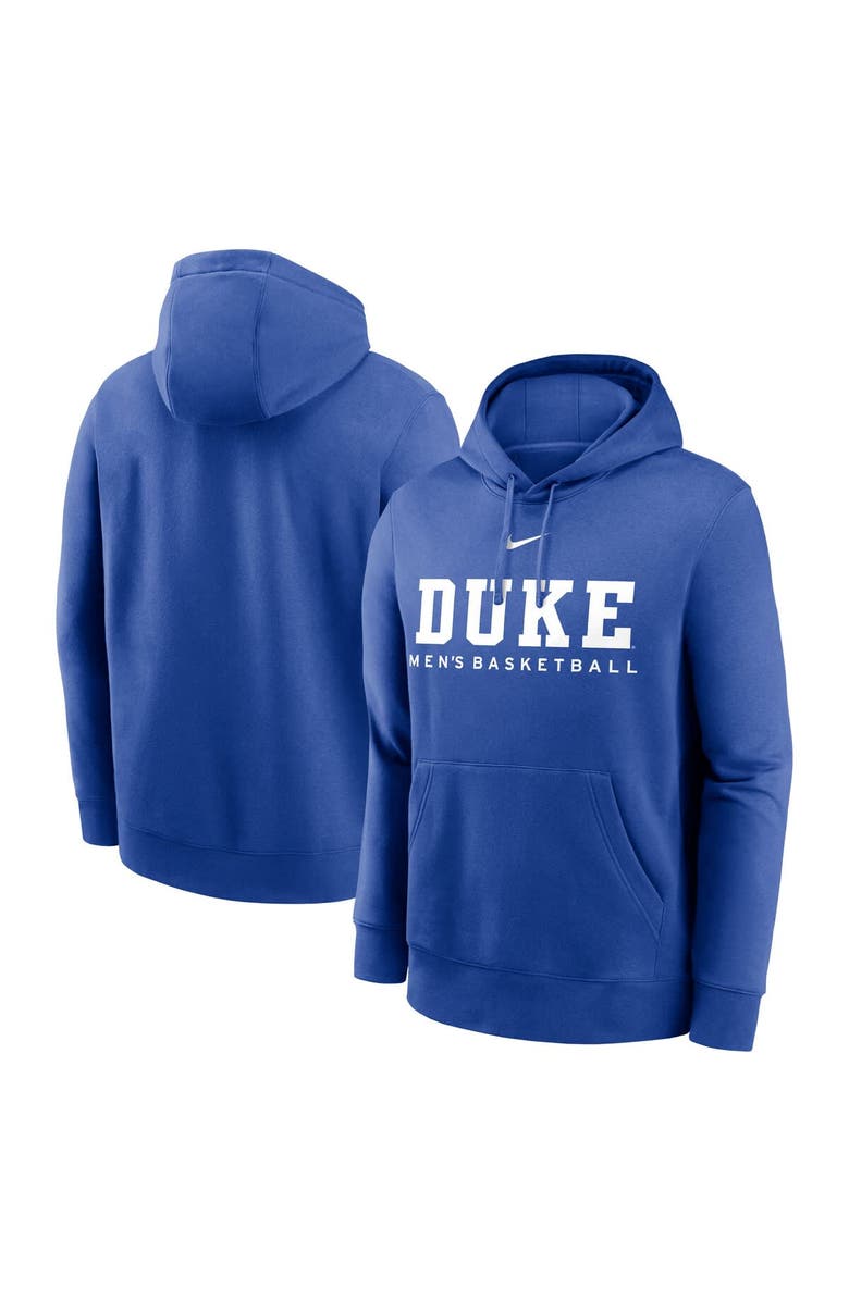 Nike Men's Nike Royal Duke Blue Devils Basketball Stack Club Fleece Pullover, Main, color, 