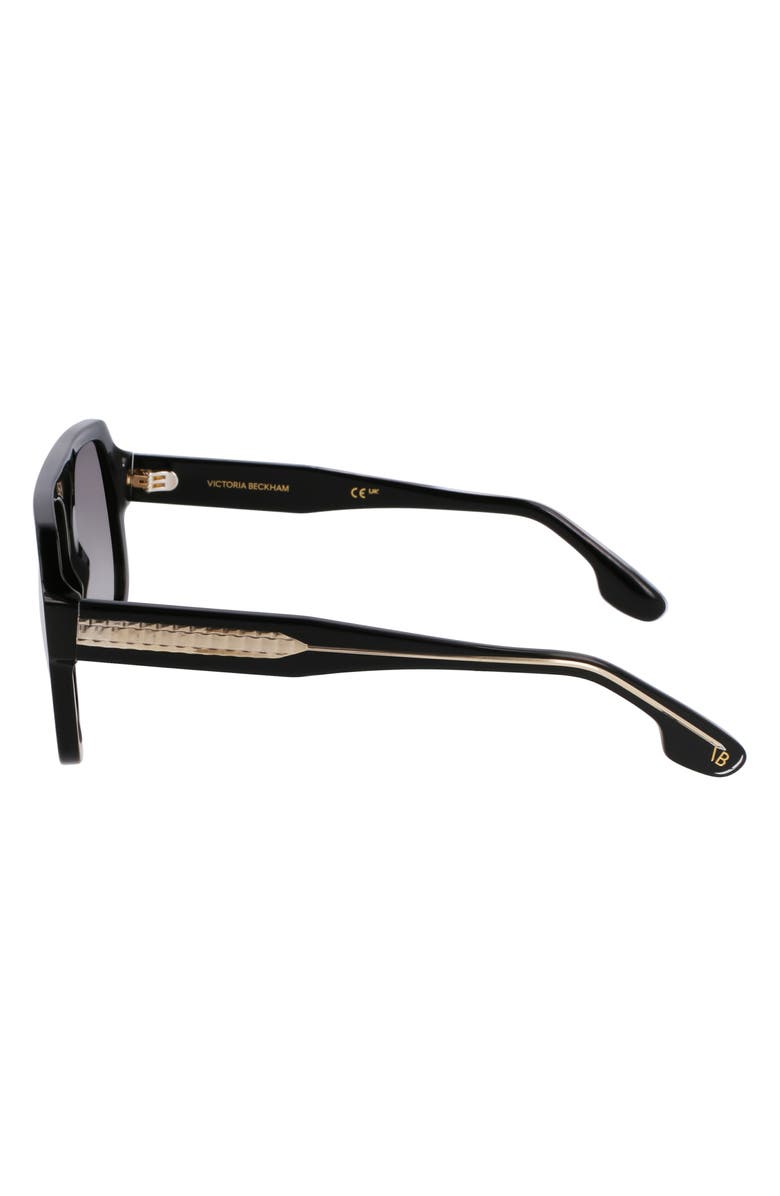 Victoria Beckham Chain Core Wire 53mm Gradient Modified Rectangular Sunglasses, Alternate, color, 