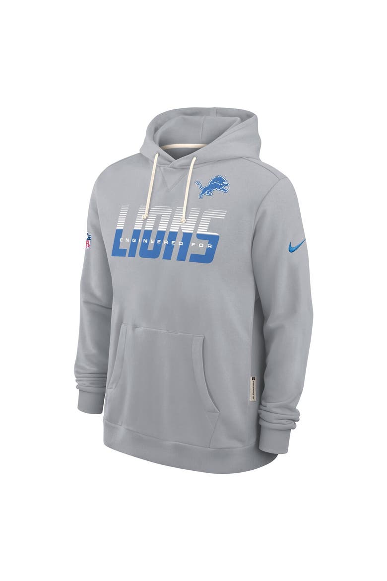 Men's Nike Gray Detroit Lions Sideline Standard Issue Top Prospect Dri-FIT Hoodie, Alternate, color, Gray