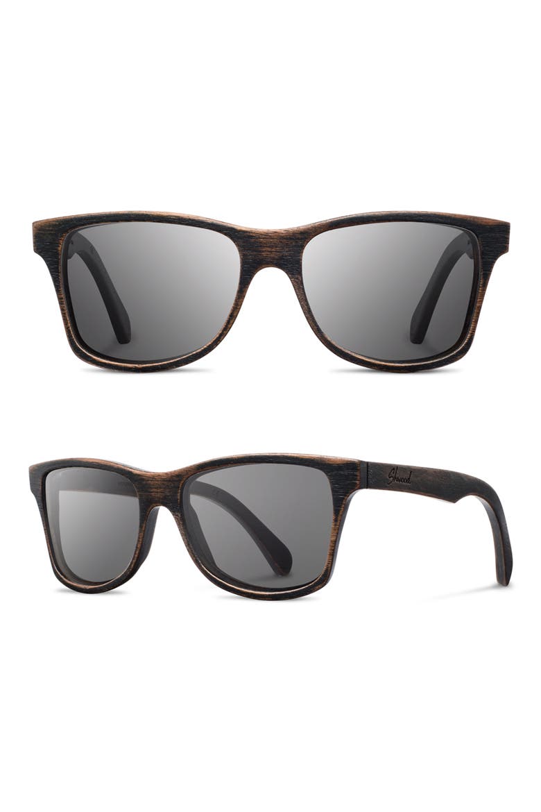'Canby' 54mm Wood Sunglasses, Main, color, DARK WALNUT/ DARK GREY