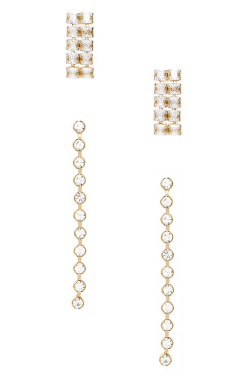 Set of 2 Crystal Drop Earrings