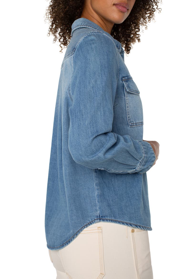 Denim Snap-Up Shirt, Alternate, color, LAGUNA NIGEL