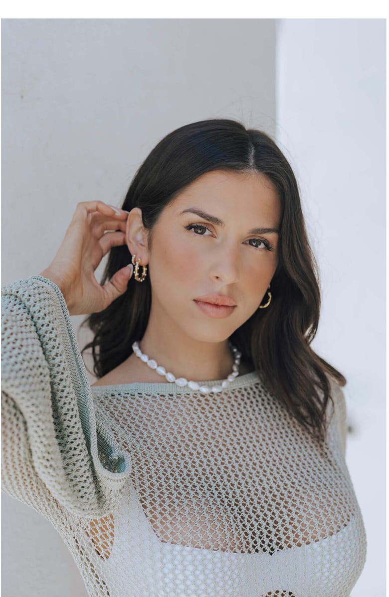 Untamed Petals Sea Breeze Freshwater Pearl Choker, Alternate, color, Gold