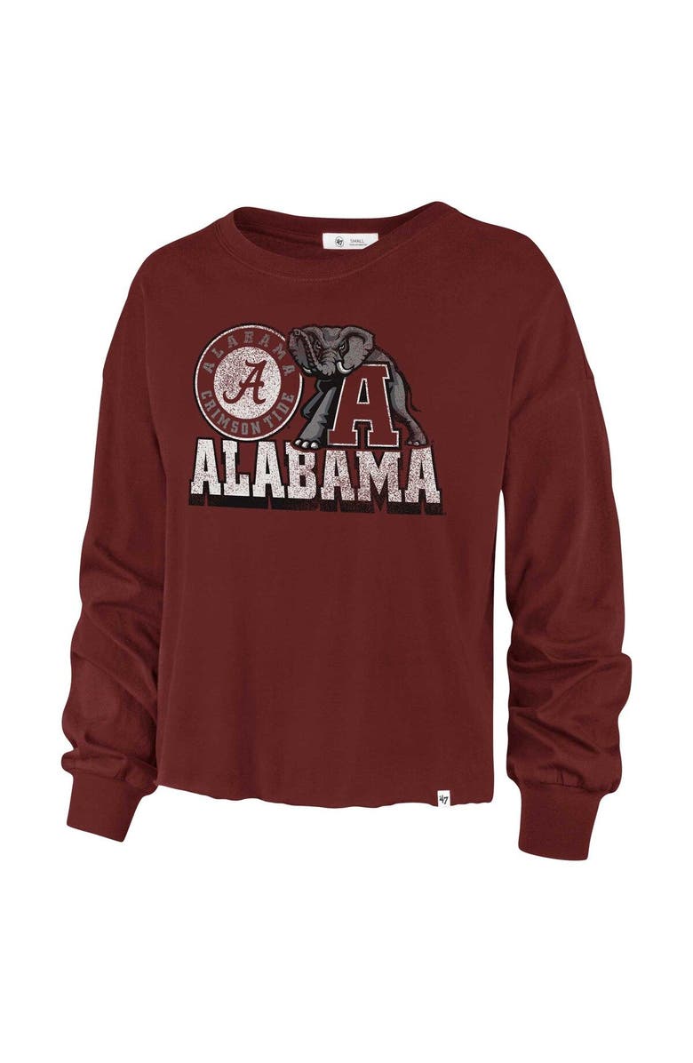 '47 Women's '47 Crimson Alabama Crimson Tide Bottom Line Parkway Long Sleeve High Waist T-Shirt, Alternate, color,