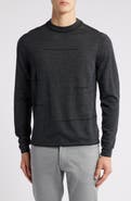 Robert Barakett Albany Broken Stripe Wool Crewneck Sweater